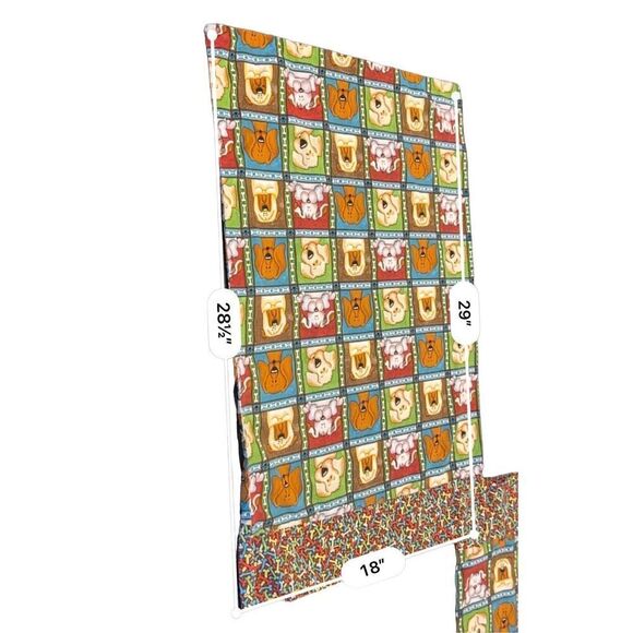 Vintage Handmade dog prints bed 2 Pillow case - Picture 3 of 8